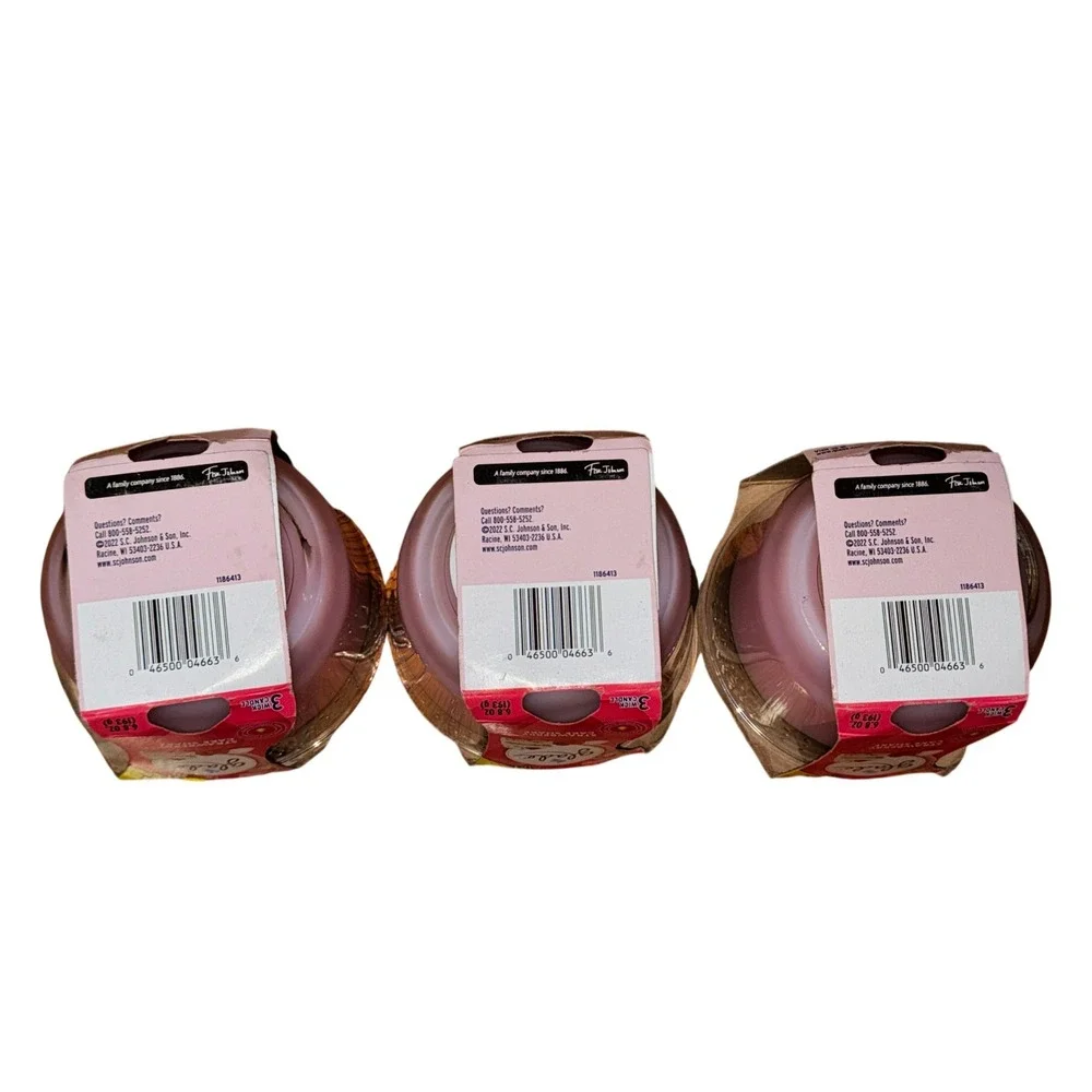 Glade Strawberry Cake Shake 3 Wick Scented Candle 6.8 oz 3-Pack Bundle NEW